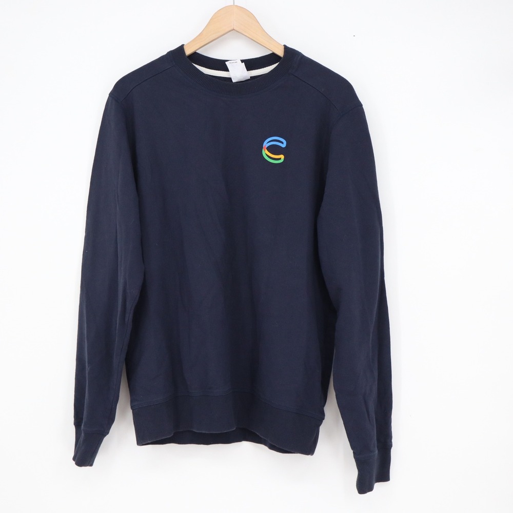 District Re-Tee Navy Blue Recycled Cotton Blend Crewneck Sweatshirt Mens Size M